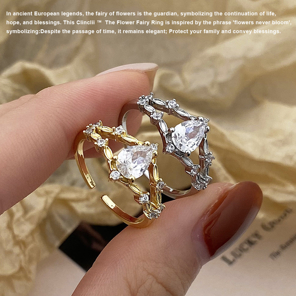 (🔥LAST DAY SALE - 60% OFF) Clinclii™ Flower Fairy Fashion Open Ring