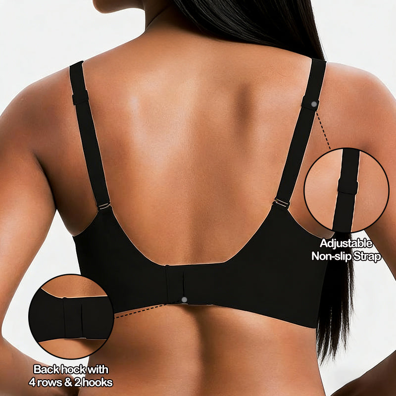 NESLEMY Wireless Womens Comfortable Wireless Bras Push Up Bralettes Smooth Tshirts Bras Deep V Daily Bras
